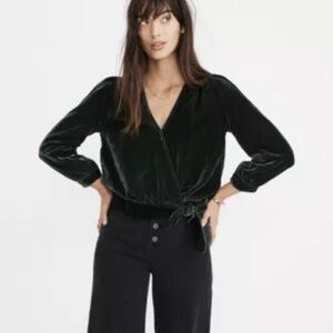 Madewell velvet blouse